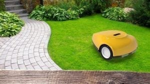 SmartMow gps robotic lawn mower in yellow